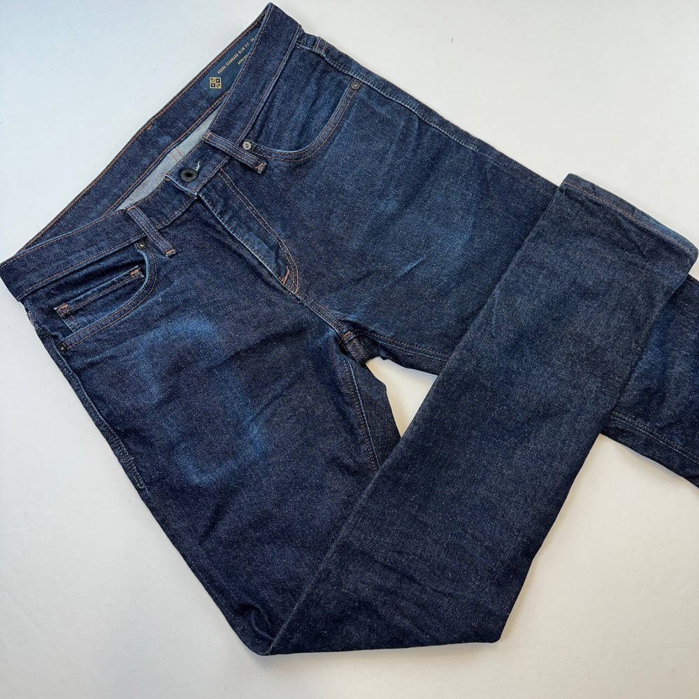 Roark Jeans Men's 30x32 (32x32) Dark Indigo‎ Standard Slim Raw Hwy133 Fade